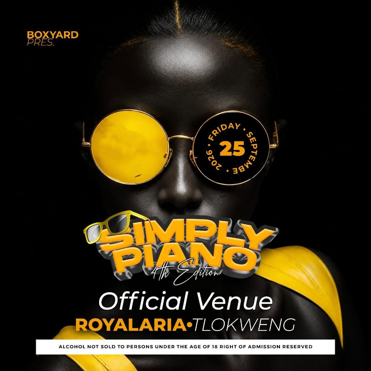 Simply Piano 4.0 official venue announcement flyer for Royal Aria Stadium