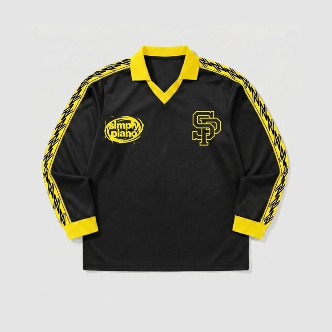 Black Simply Piano jersey with yellow trim